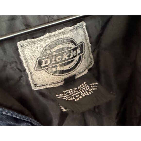DICKIES Navy Blue Nylon Full Zip Utility Work Outdoor Jacket Sz LG - Picture 7 of 8